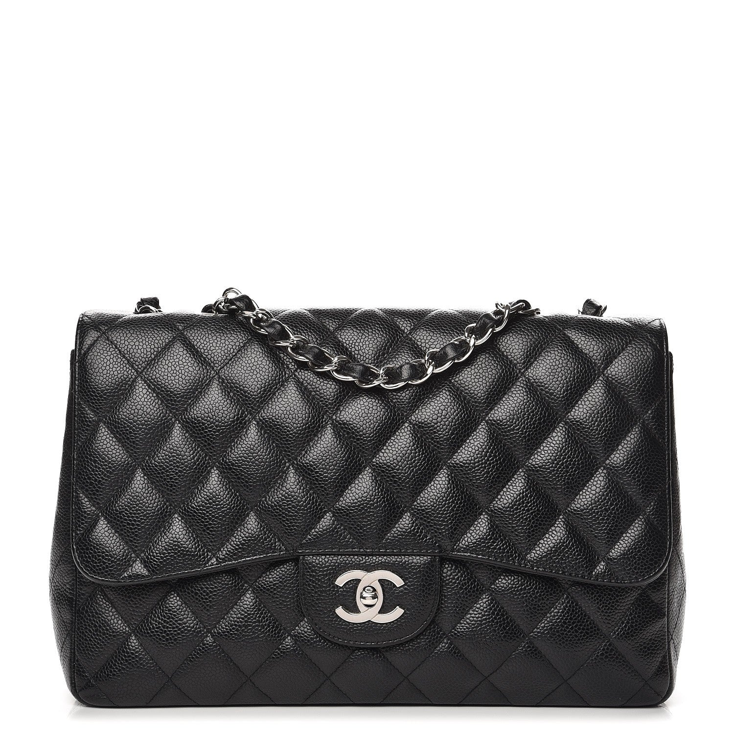 Chanel Caviar Quilted Jumbo Single Flap Black 1 of 13
