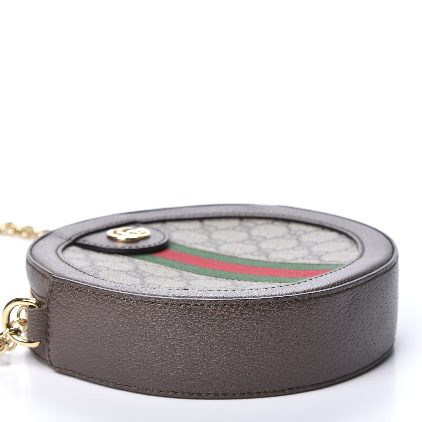 GG Supreme Monogram Web Mini Ophidia Round Shoulder Bag Brown