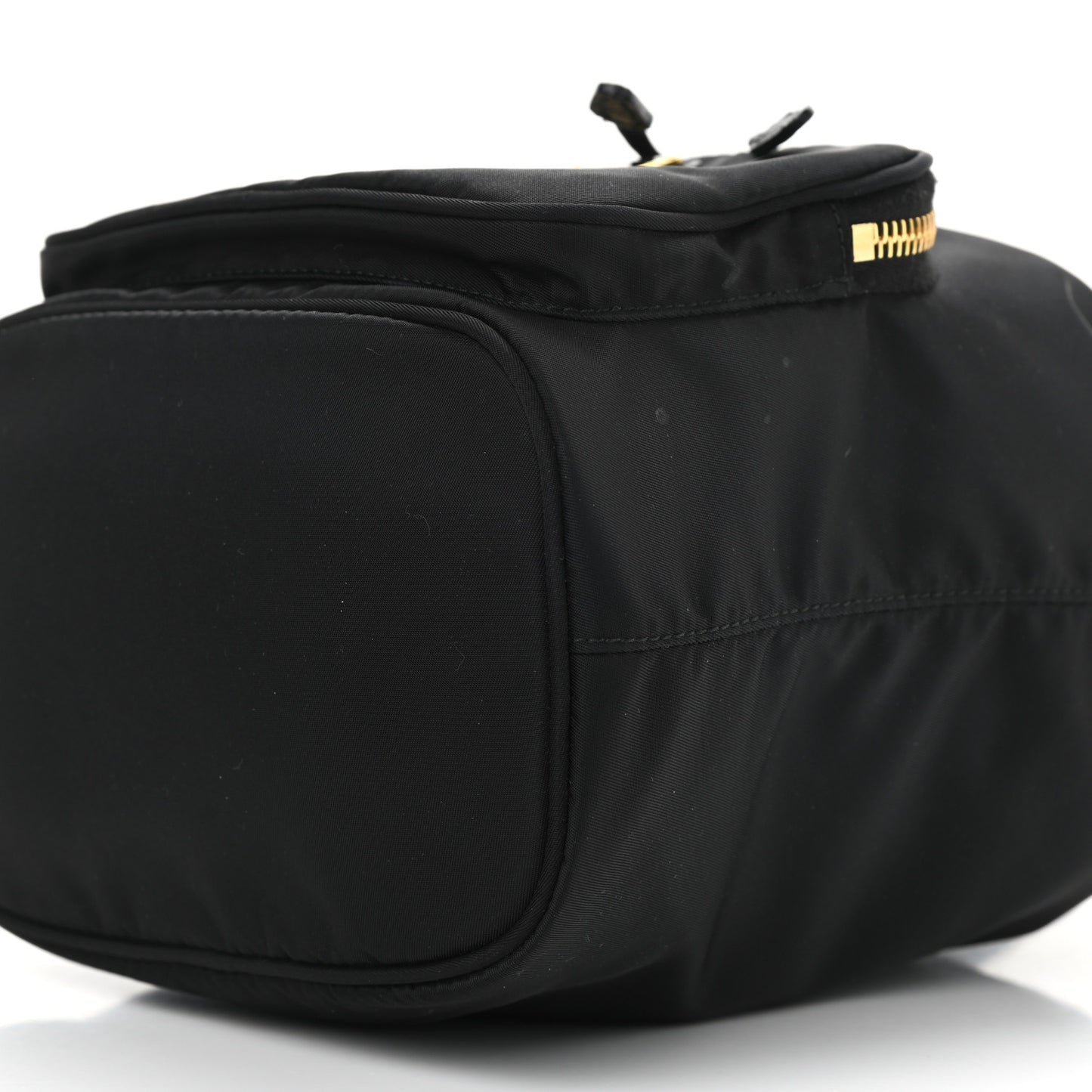 Saffiano Tessuto Nylon Mini Bucket Crossbody Bag Black