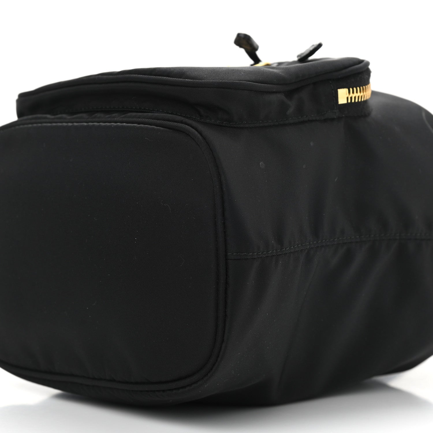 Prada Saffiano Tessuto Nylon Mini Bucket Crossbody Bag Black 9 of 9