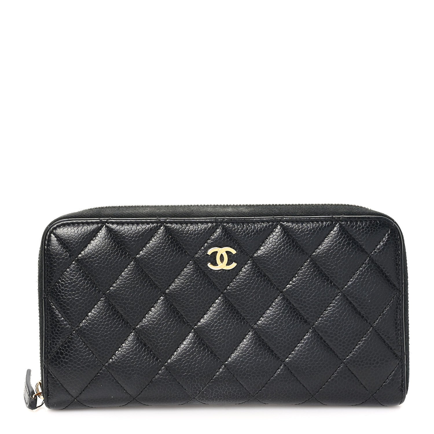 Chanel Caviar Quilted Large Gusset Zip Around Wallet Black 1 of 9