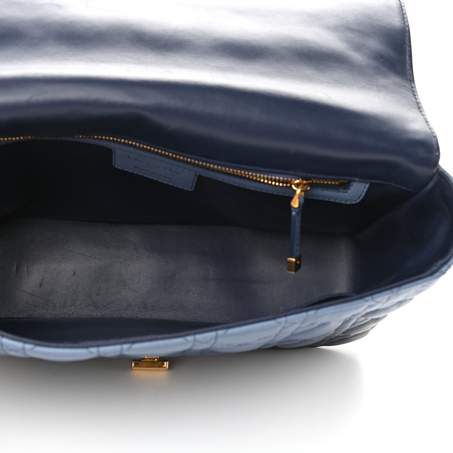 Christian Dior Lambskin Cannage Gradient Large Caro Bag Indigo Blue 5 of 10