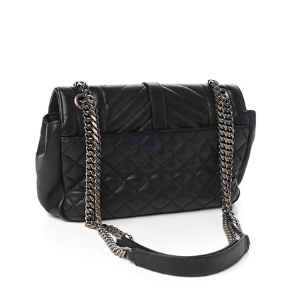 Saint Laurent Sheepskin Tri-Quilt Monogram Medium College Bag Black 2 of 10