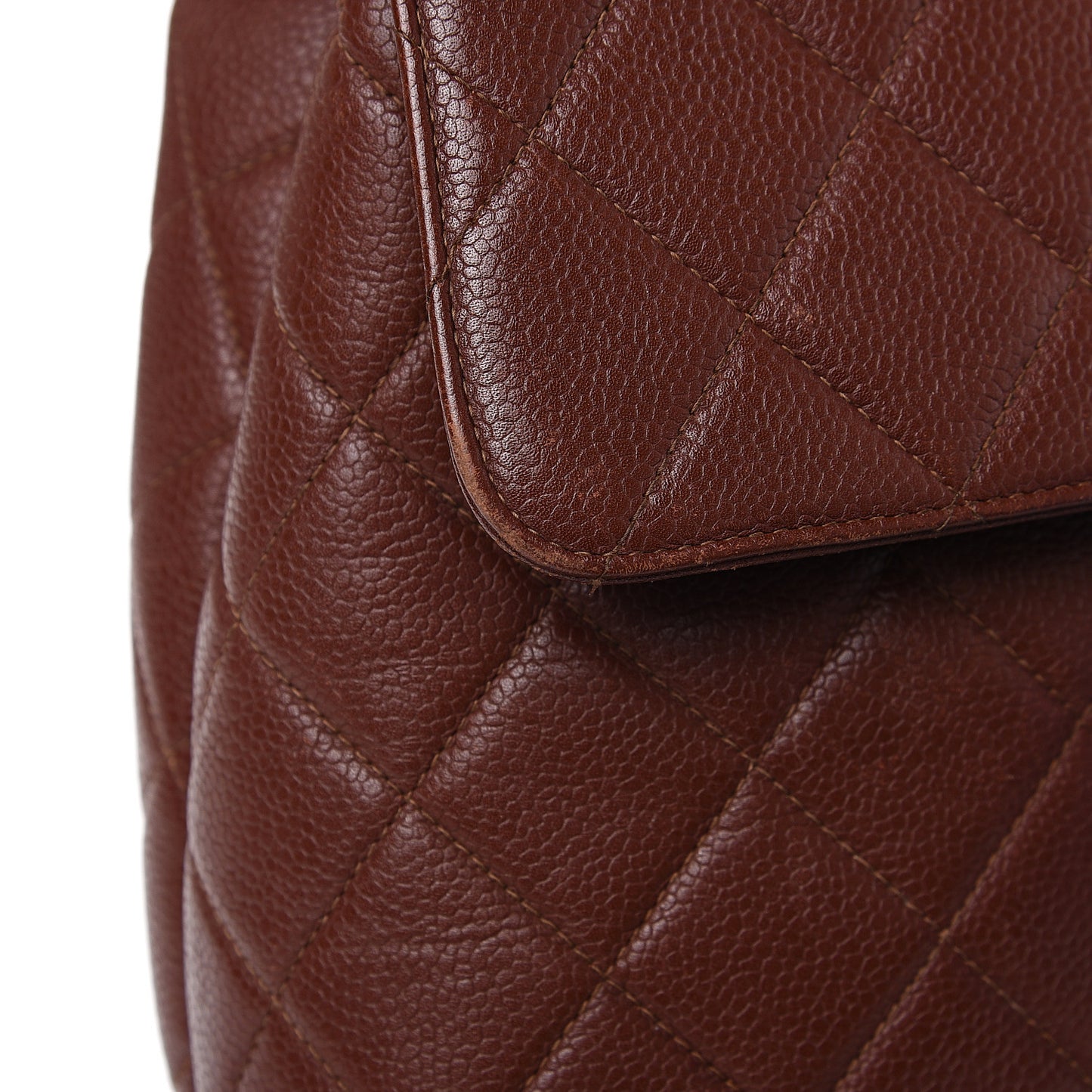 Caviar Quilted Jumbo Kelly Flap Brown