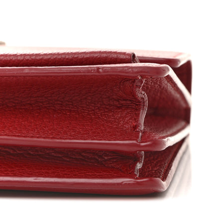 Saint Laurent Grained Calfskin Medium Monogram Sunset Satchel Red 11 of 17