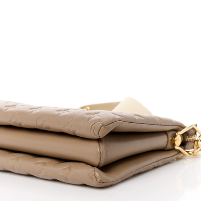 Louis Vuitton Lambskin Embossed Monogram Coussin PM Taupe 11 of 12
