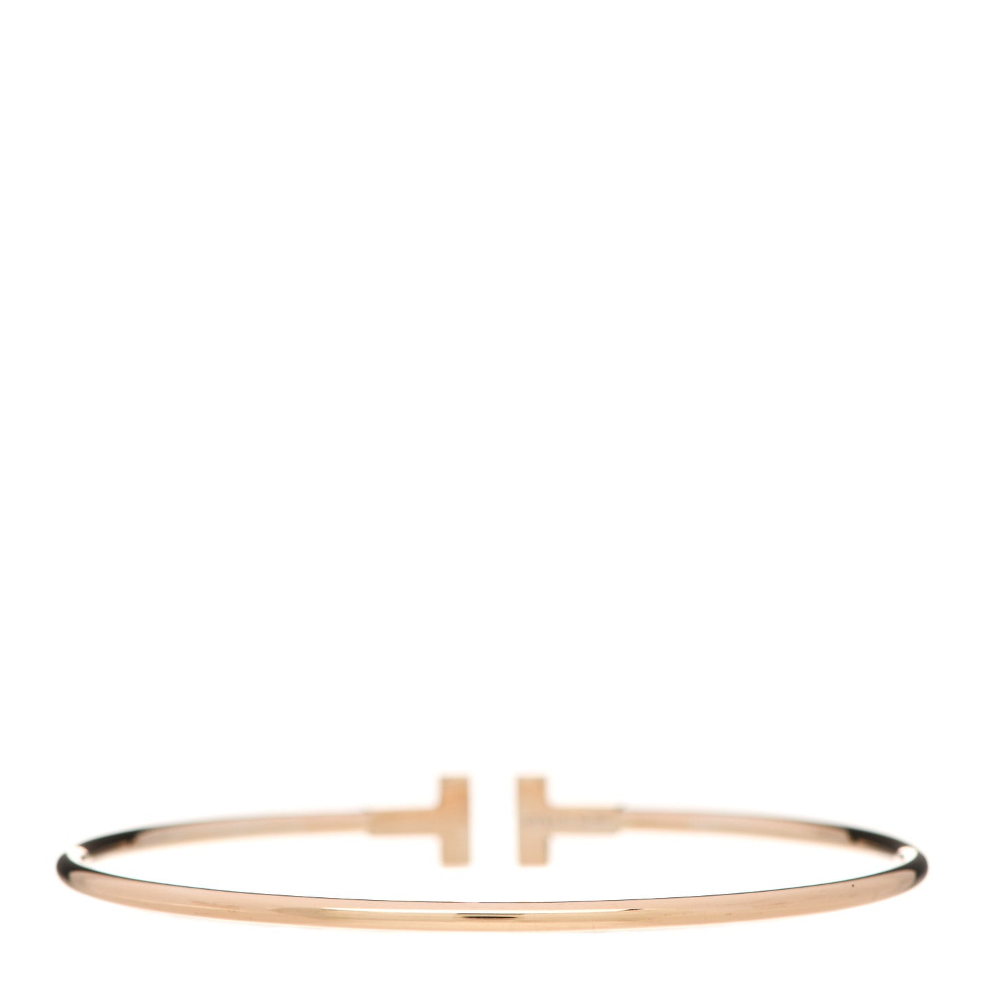 18K Rose Gold Narrow T Wire Bracelet