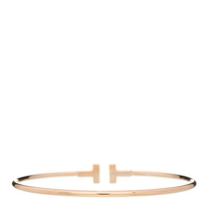 Tiffany 18K Rose Gold Narrow T Wire Bracelet 2 of 4