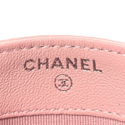Chanel Lambskin Chevron Quilted Card Holder Light Pink 4 of 10