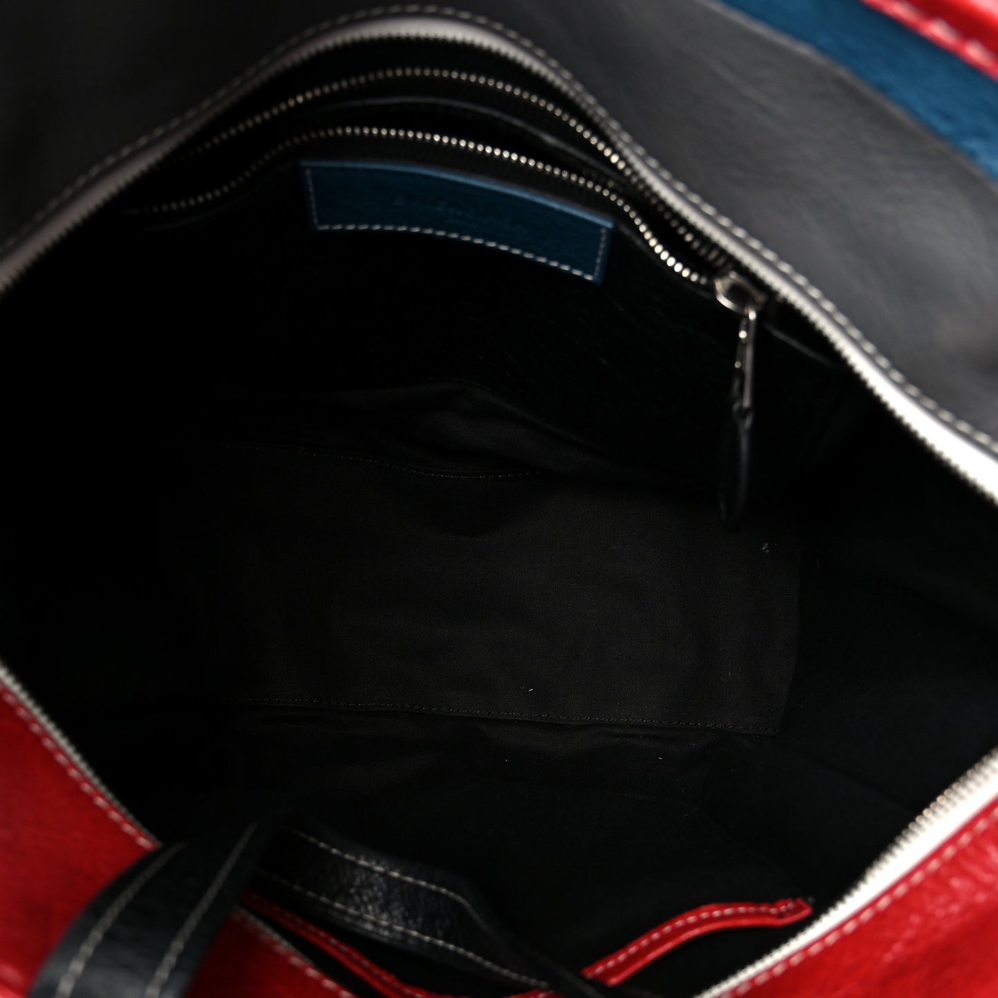 Agneau Arena Multicolore S Bazar Shopper Tote Grey White Black Red Blue