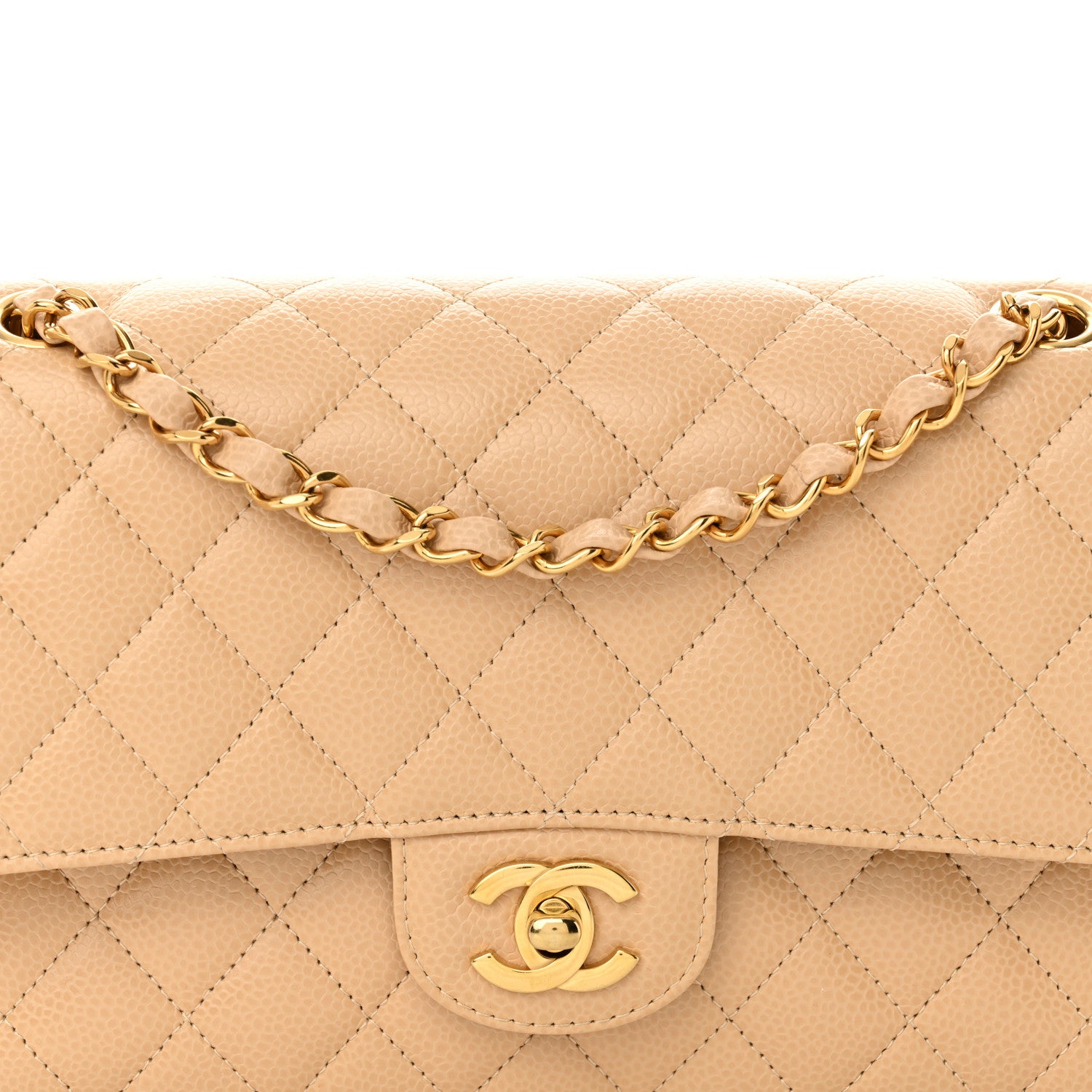 Chanel Caviar Quilted Medium Double Flap Beige Clair 8 of 13