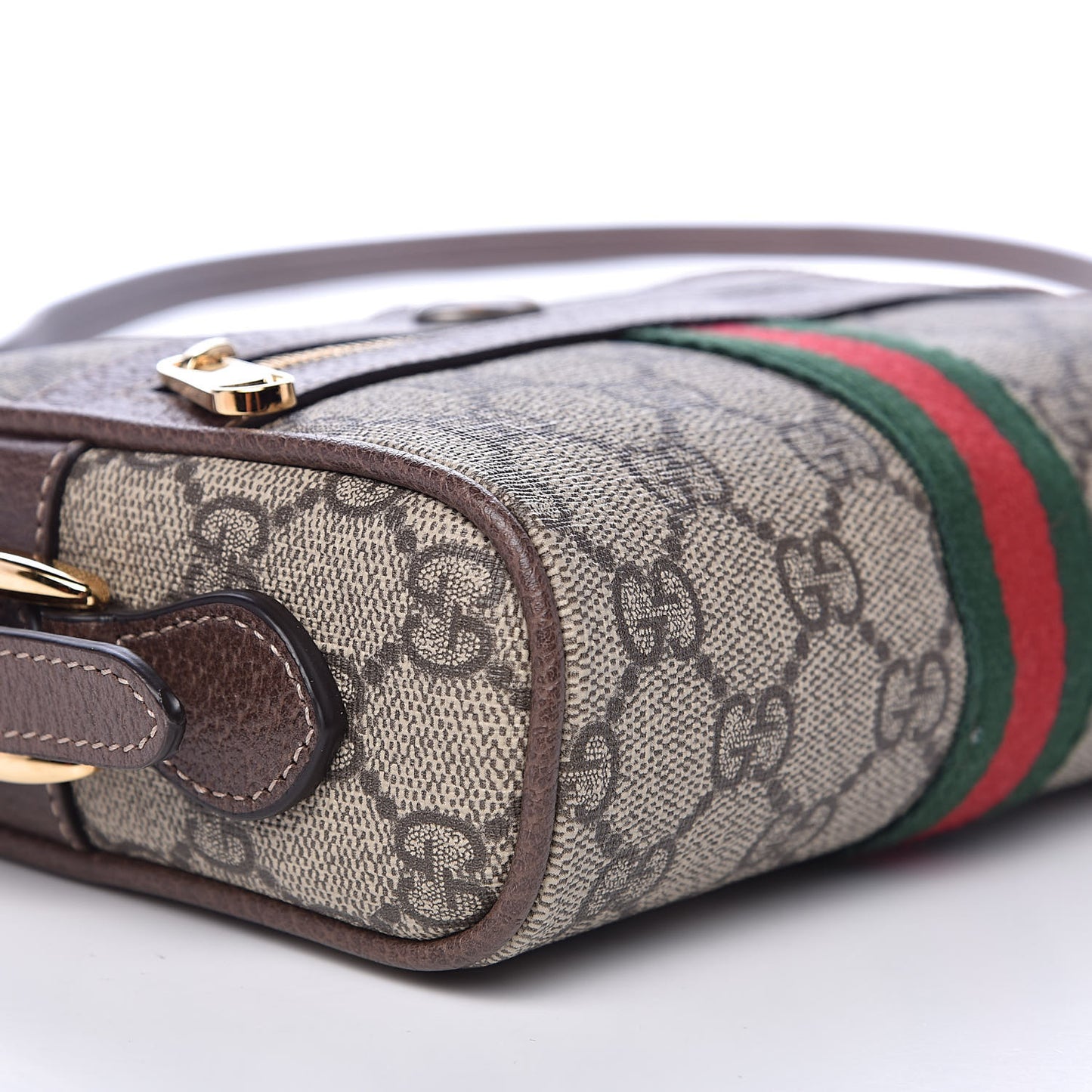 GG Supreme Monogram Web Mini Ophidia Shoulder Bag Brown
