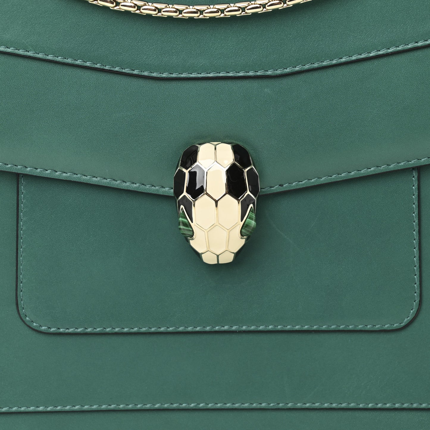 Calfskin Serpenti Forever Medium Shoulder Bag Emerald Green