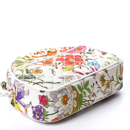 Gucci Canvas Flora Floral Trapuntata Mini Zumi Dome Shoulder Bag White 3 of 9