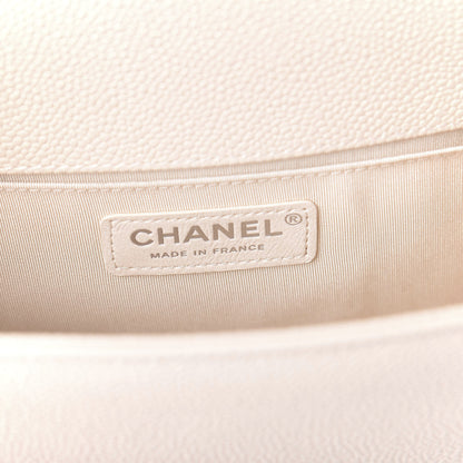 Chanel Caviar Chevron Quilted Medium Boy Flap Nude 6 of 10