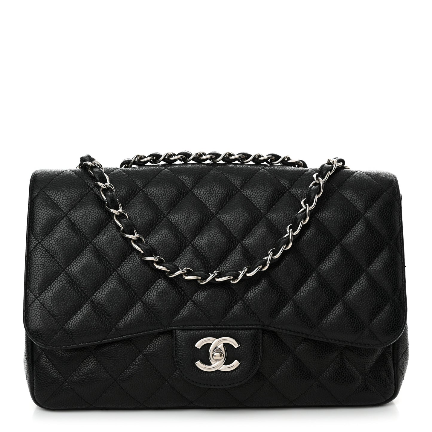 Caviar Quilted Jumbo Single Flap Black