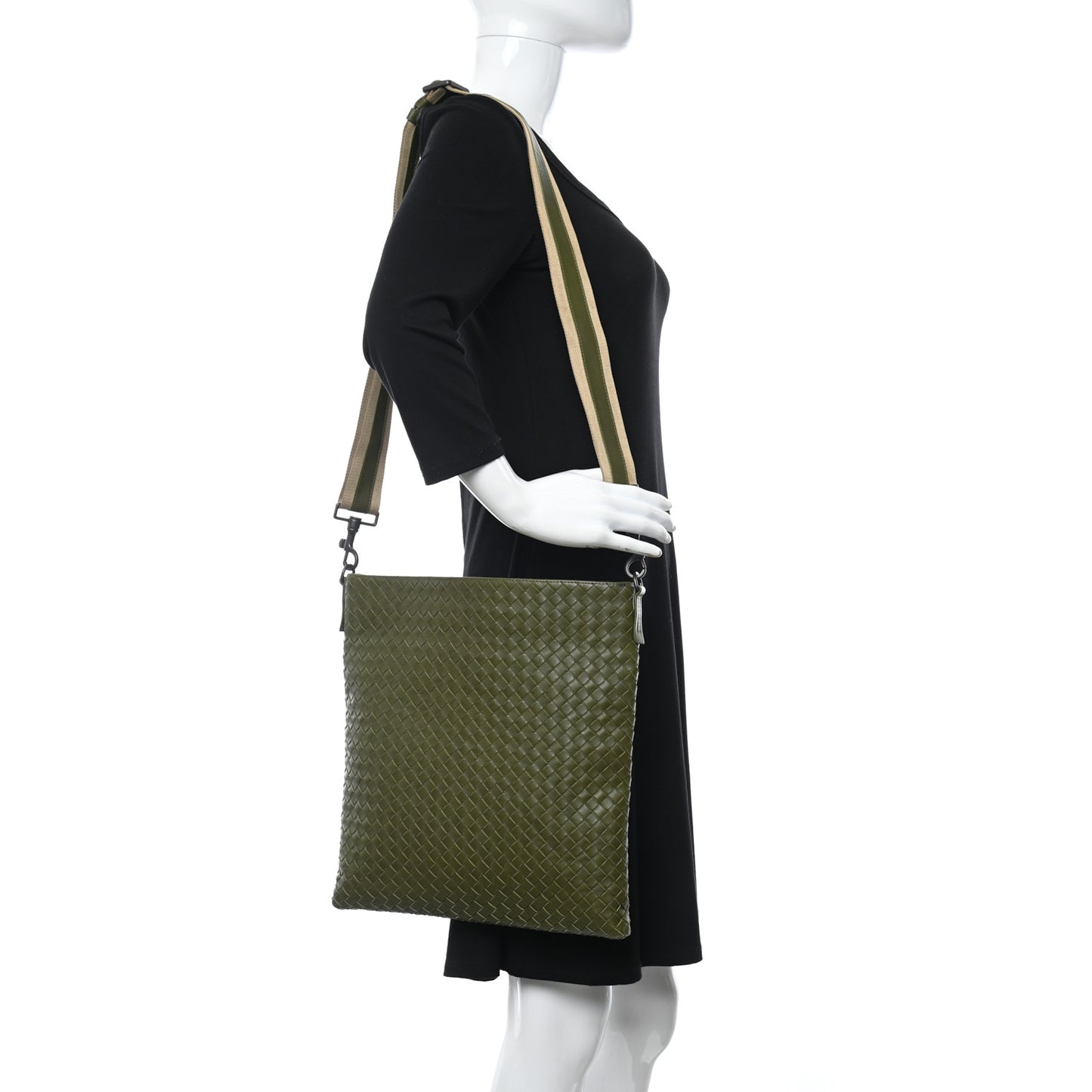 Nappa Intrecciato VN Crossbody Messenger Bag Mud