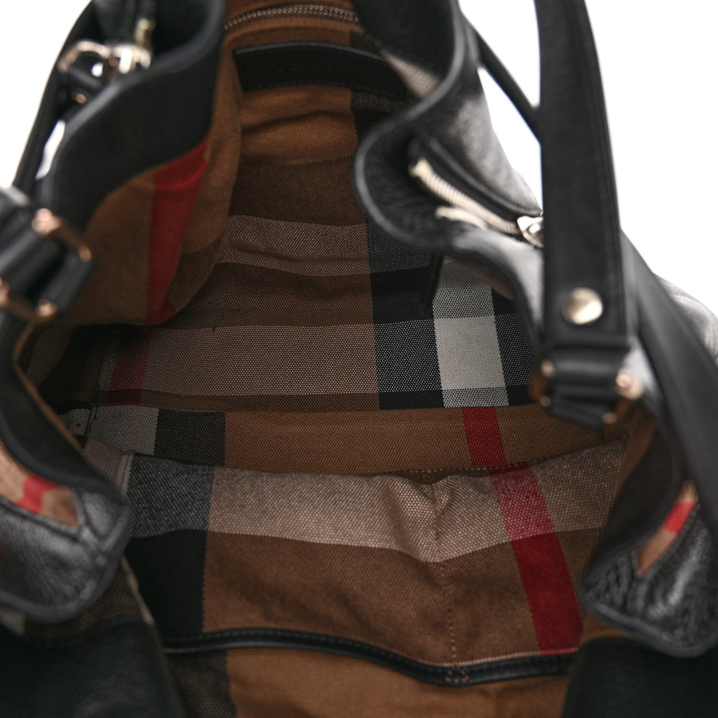 Grainy Calfskin House Check Medium Maidstone Black