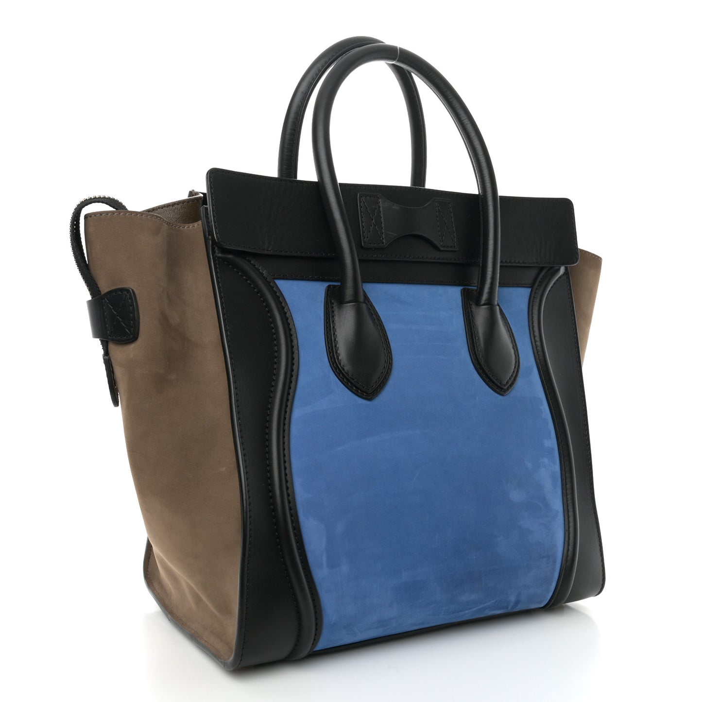 Grained Calfskin Nubuck Mini Tri-Color Luggage Royal Blue