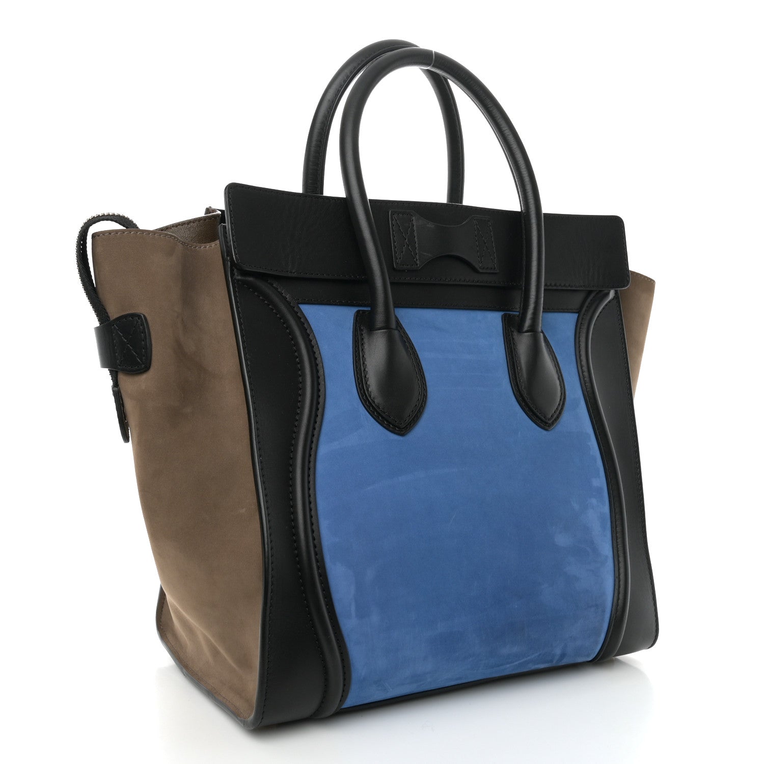 Celine Grained Calfskin Nubuck Mini Tri-Color Luggage Royal Blue 3 of 9