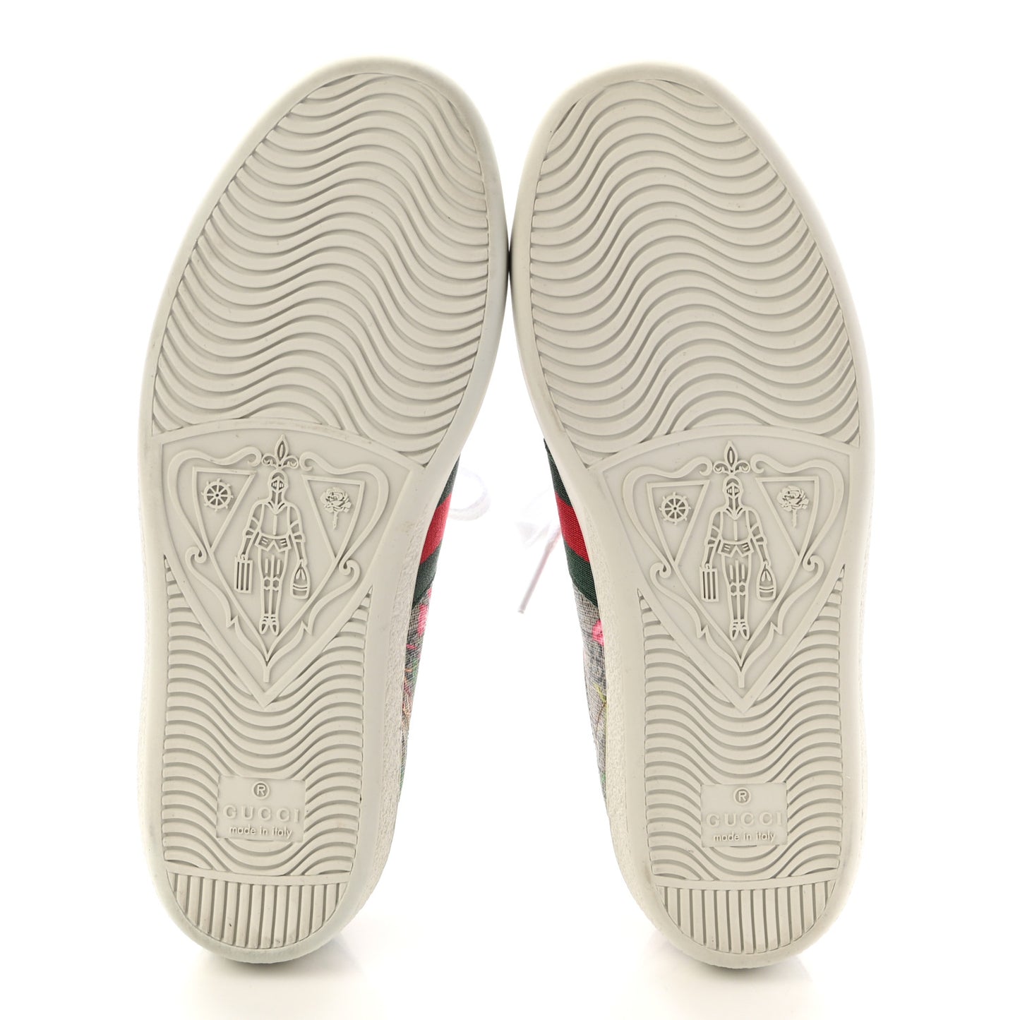 GG Supreme Monogram Flora Web Womens Ace Sneakers 35 Beige Multicolor Rosso