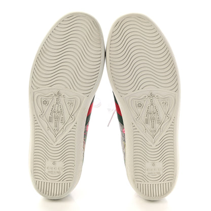 Gucci GG Supreme Monogram Flora Web Womens Ace Sneakers 35 Beige Multicolor Rosso 5 of 10