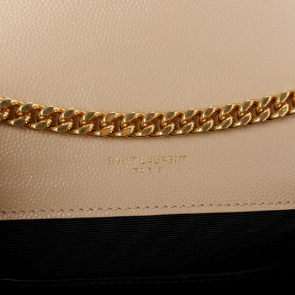 Saint Laurent Grain De Poudre Textured Mixed Matelasse Triquilt Small Monogram Satchel Dark Beige 6 of 11