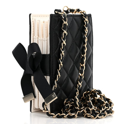 Chanel Lambskin Quilted Book Card Holder on Chain Black 2 of 14