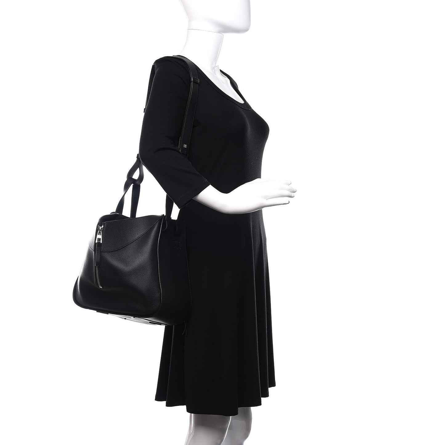 Calfskin Small Hammock Shoulder Bag Black