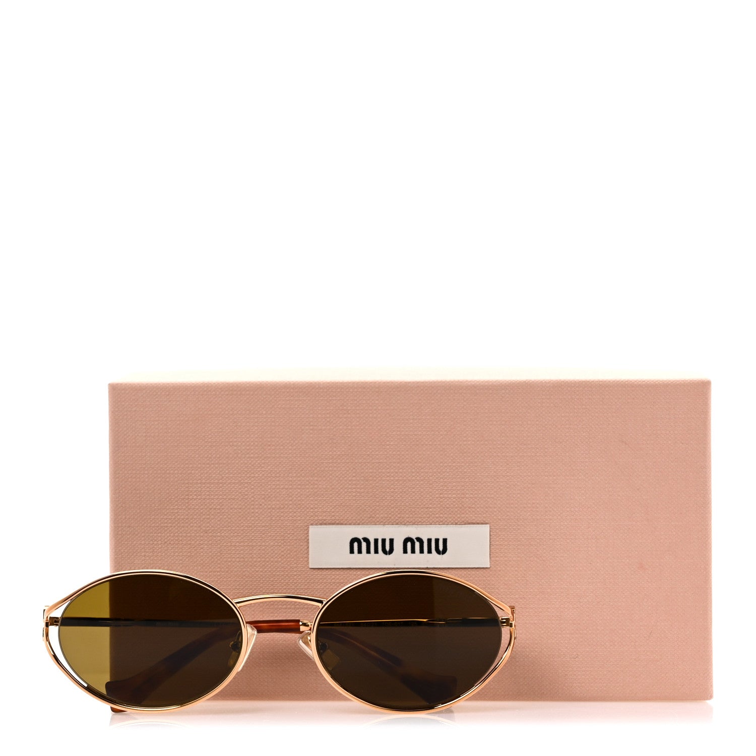 Miu Miu Metal Oval Sunglasses SMU52Y Tortoise Loden 8 of 8