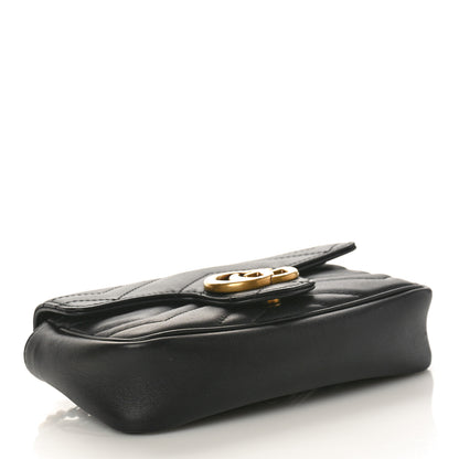 Gucci Calfskin Matelasse Super Mini GG Marmont Shoulder Bag Black 4 of 10