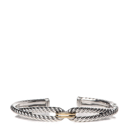 David Yurman Sterling Silver 18K Yellow Gold Cable Loop Bracelet 1 of 5
