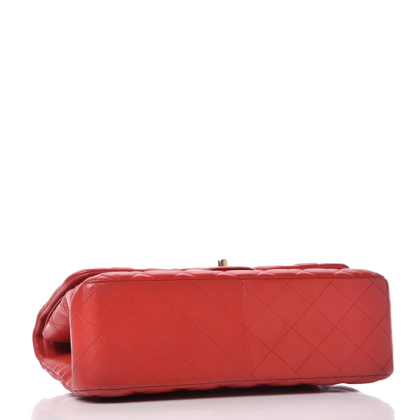 Lambskin Quilted Jumbo Double Flap Red