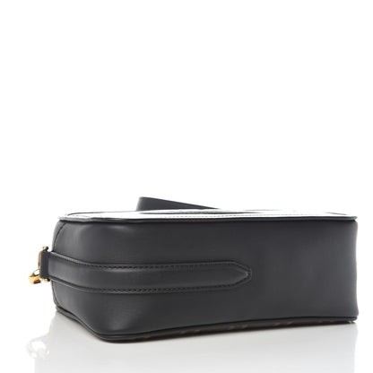 Fendi Glazed Fabric Vitello Century F is Fendi FF 1974 Stamp Patch Camera Case Mogano Panna Black 4 of 9