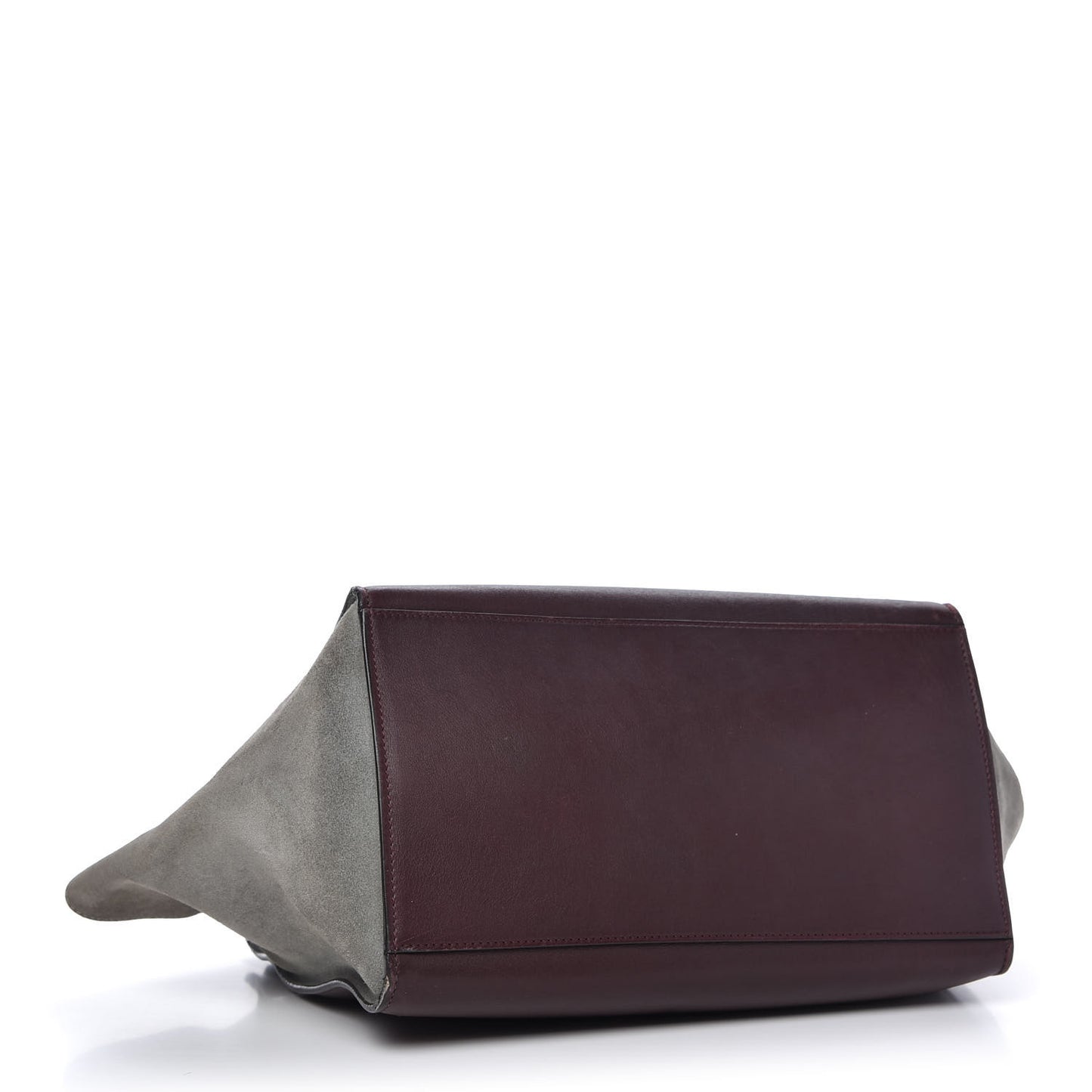 Smooth Calfskin Suede Medium Tri-Color Trapeze Dark Grey