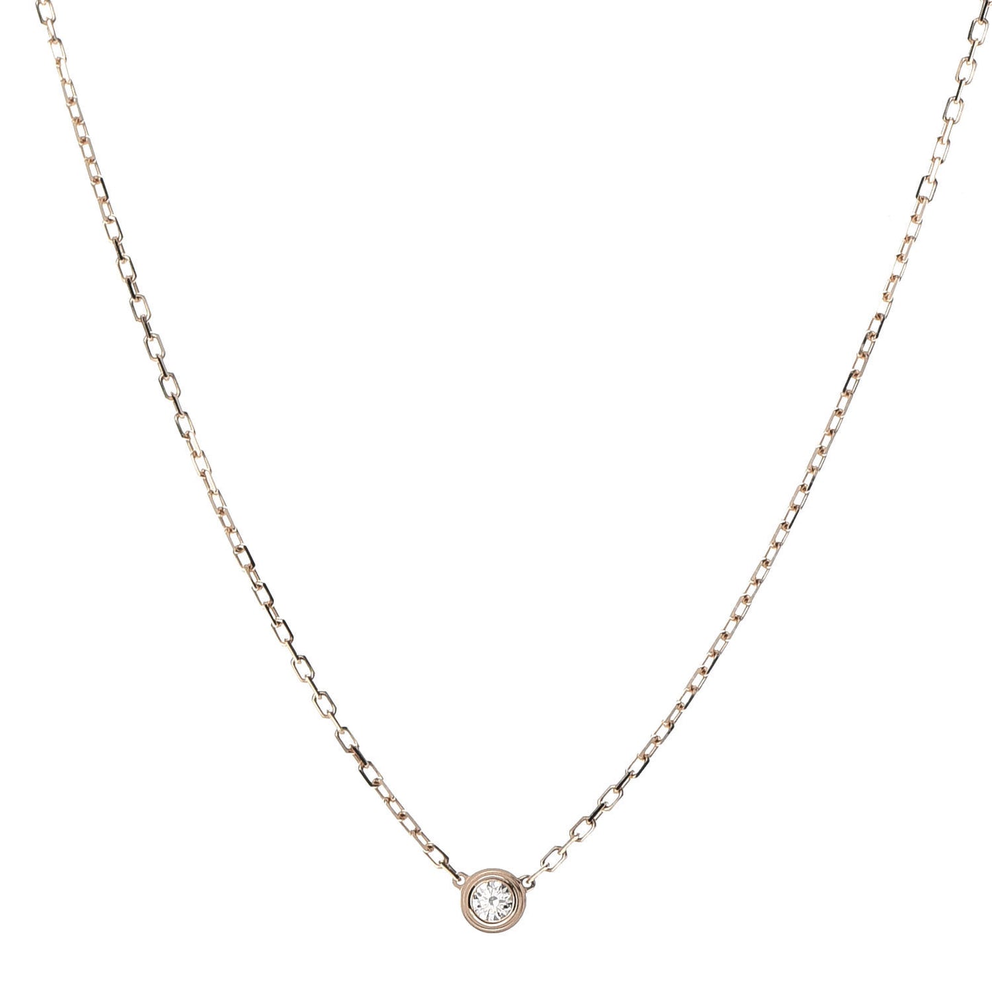 18K Pink Gold Diamond SM D'Amour Pendant Necklace