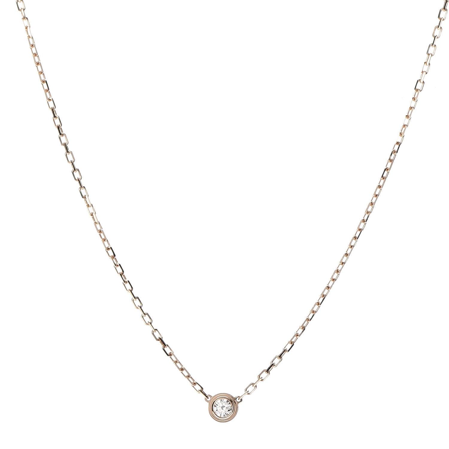 Cartier 18K Pink Gold Diamond SM D'Amour Pendant Necklace 1 of 5