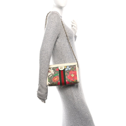 Gucci GG Supreme Monogram Flora Web Small Ophidia Chain Shoulder Bag White 2 of 10