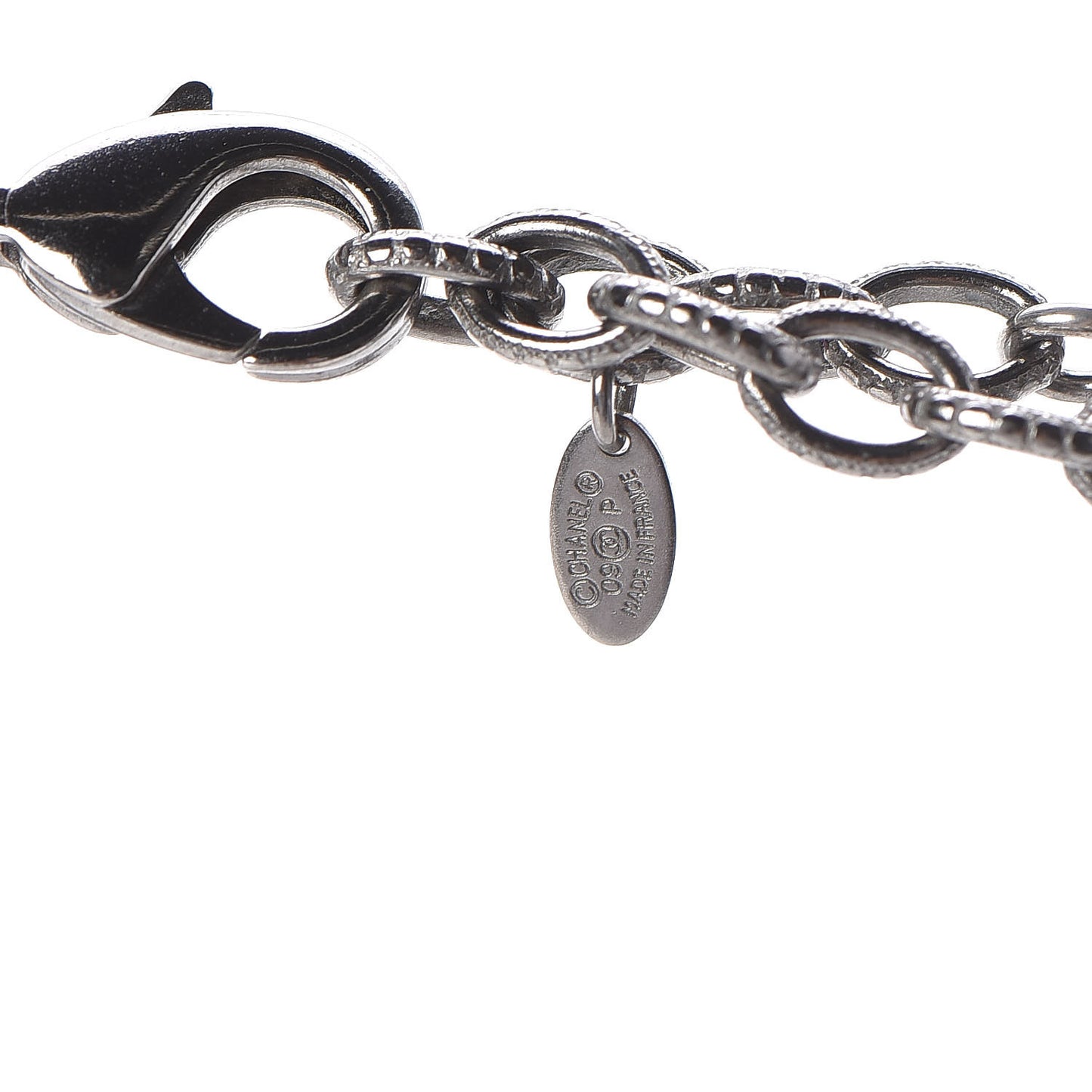 Gripoix CC Long Multistrand Necklace Ruthenium Black