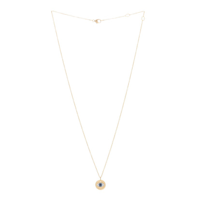 David Yurman 18K Yellow Gold Blue Sapphire Diamond Evil Eye Necklace 2 of 4