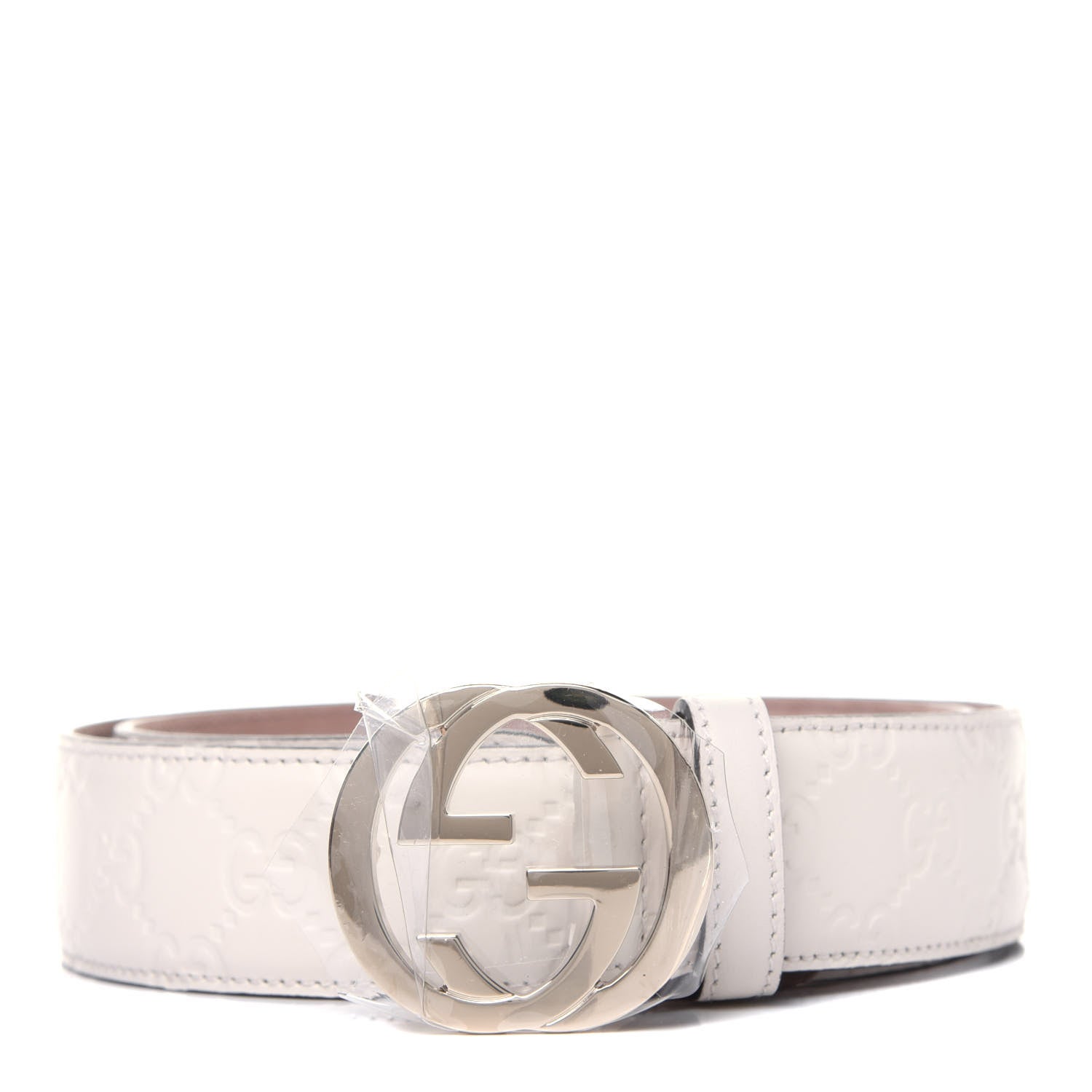 Gucci Guccissima Interlocking G 37mm Belt 85 34 Mystic White 1 of 8