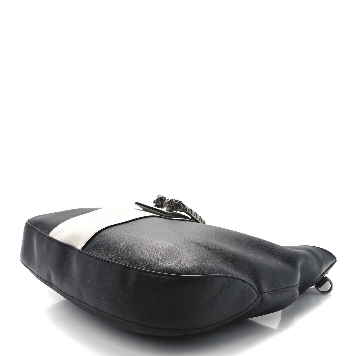 Calfskin Web Medium Dionysus Hobo Black White