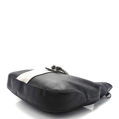 Gucci Calfskin Web Medium Dionysus Hobo Black White 10 of 12