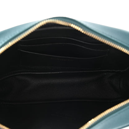 Saint Laurent Grain De Poudre Matelasse Monogram Mini Lou Camera Bag Blue Vert 5 of 11