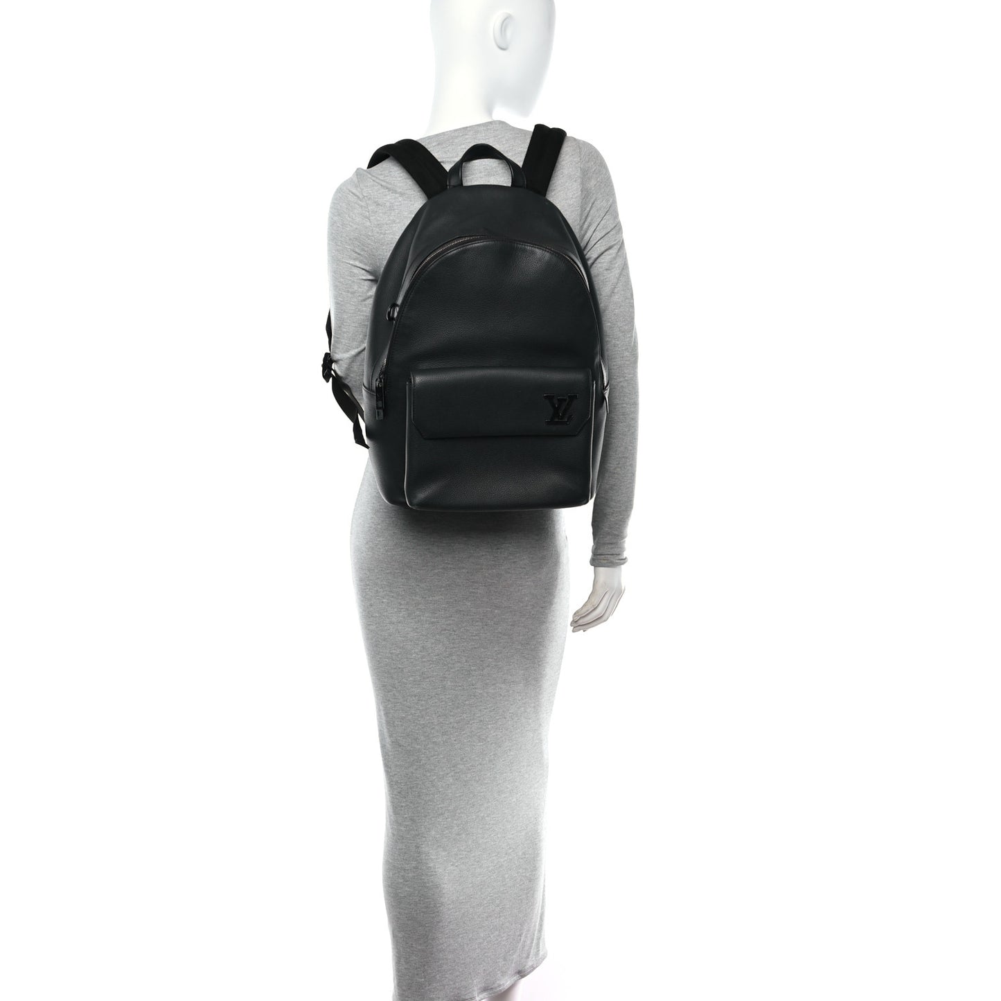 Grained Calfskin Aerogram Takeoff Backpack Black