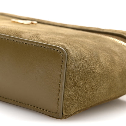 Chanel Suede Calfskin Top Handle Slim Vanity Case With Chain Dark Khaki 10 of 11