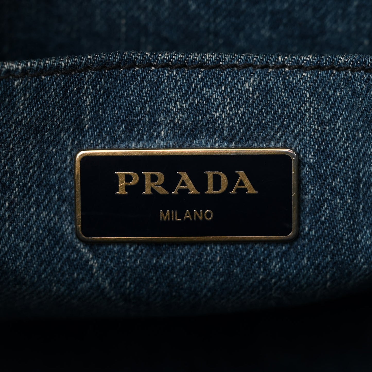 Denim Small Logo Tote Bleu