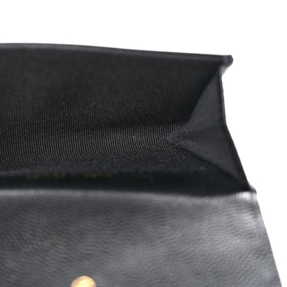 Chanel Caviar Quilted Chain CC Quilted Compact Flap Card Holder Black 5 of 10