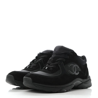 Chanel Kid Suede Calfskin Mens Sneakers 41 Black 2 of 8