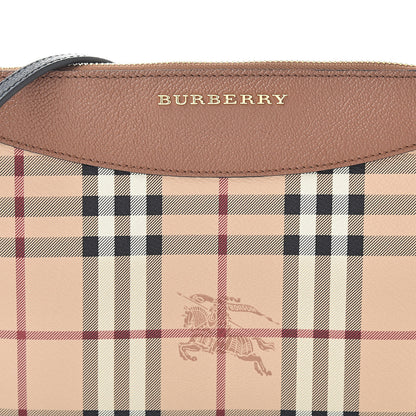 Burberry Haymarket Check Peyton Crossbody Clutch Bag Toffee 9 of 11